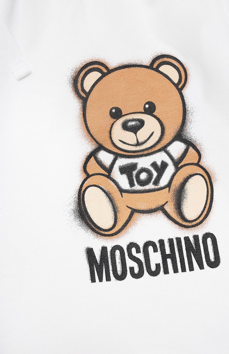 Детские хлопковые шорты MOSCHINO белого цвета, арт. HDQ007/LDA13/10A-14A | Фото 3 (Девочки Кросс-КТ: Шорты-одежда; Материал внешний: Хлопок; Региональные ограничения белый список (Axapta Mercury): RU; Случай: Повседневный; Нос: Не проставлено; Ростовка одежда: 10 - 11 лет | 140 - 146см, 12 лет | 152 см, 13 - 15 лет | 158 см)