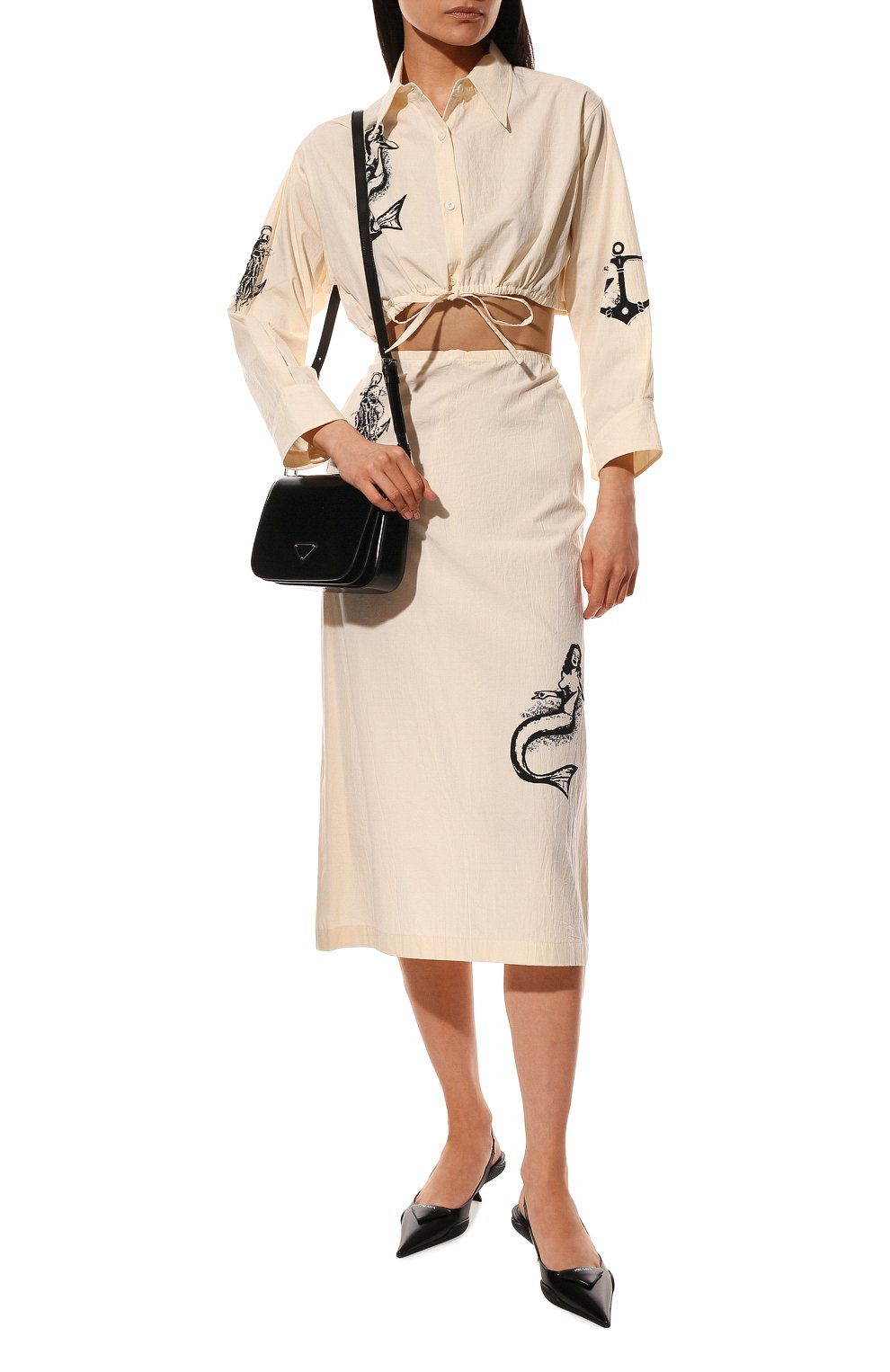 Хлопковая юбка PRADA, арт. P181T-10M6-F0304-221, фото 2