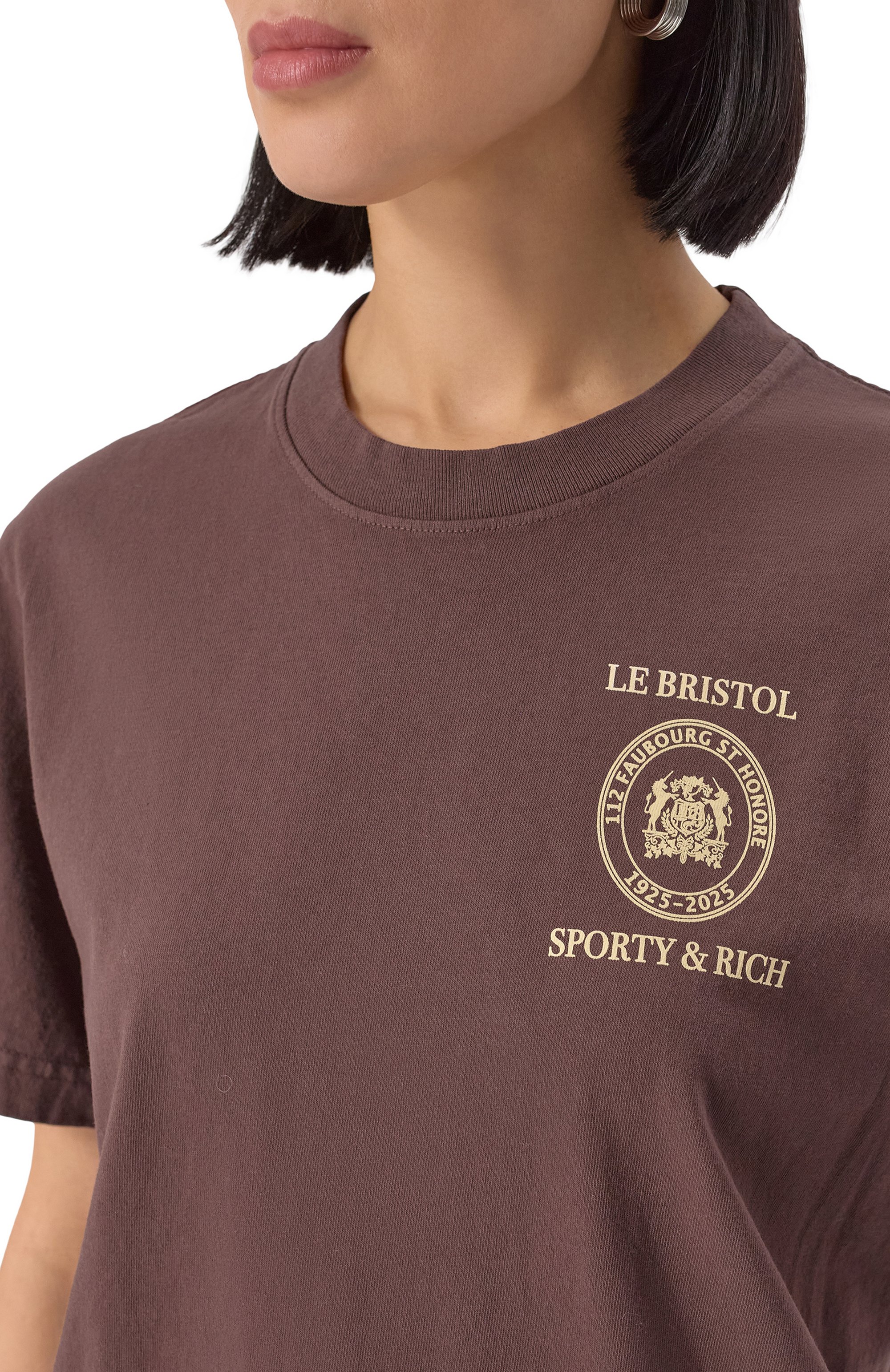 Хлопковая футболка sporty & rich x le bristol paris SPORTY AND RICH, арт. T0043517618BR03, фото 5