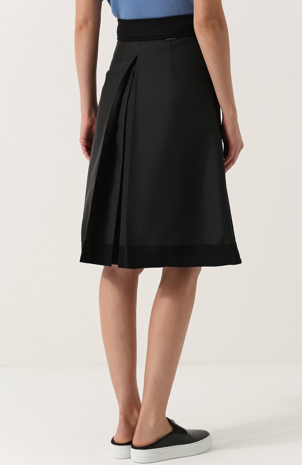 Однотонная шерстяная юбка-миди с широким поясом MONCLER, арт. C2-093-25603-80-57522, фото 4