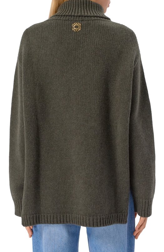 Свитер из шерсти и кашемира Elie Saab T0230NF25/W0007 Зелёный  T0230NF25/W0007 Фото 4