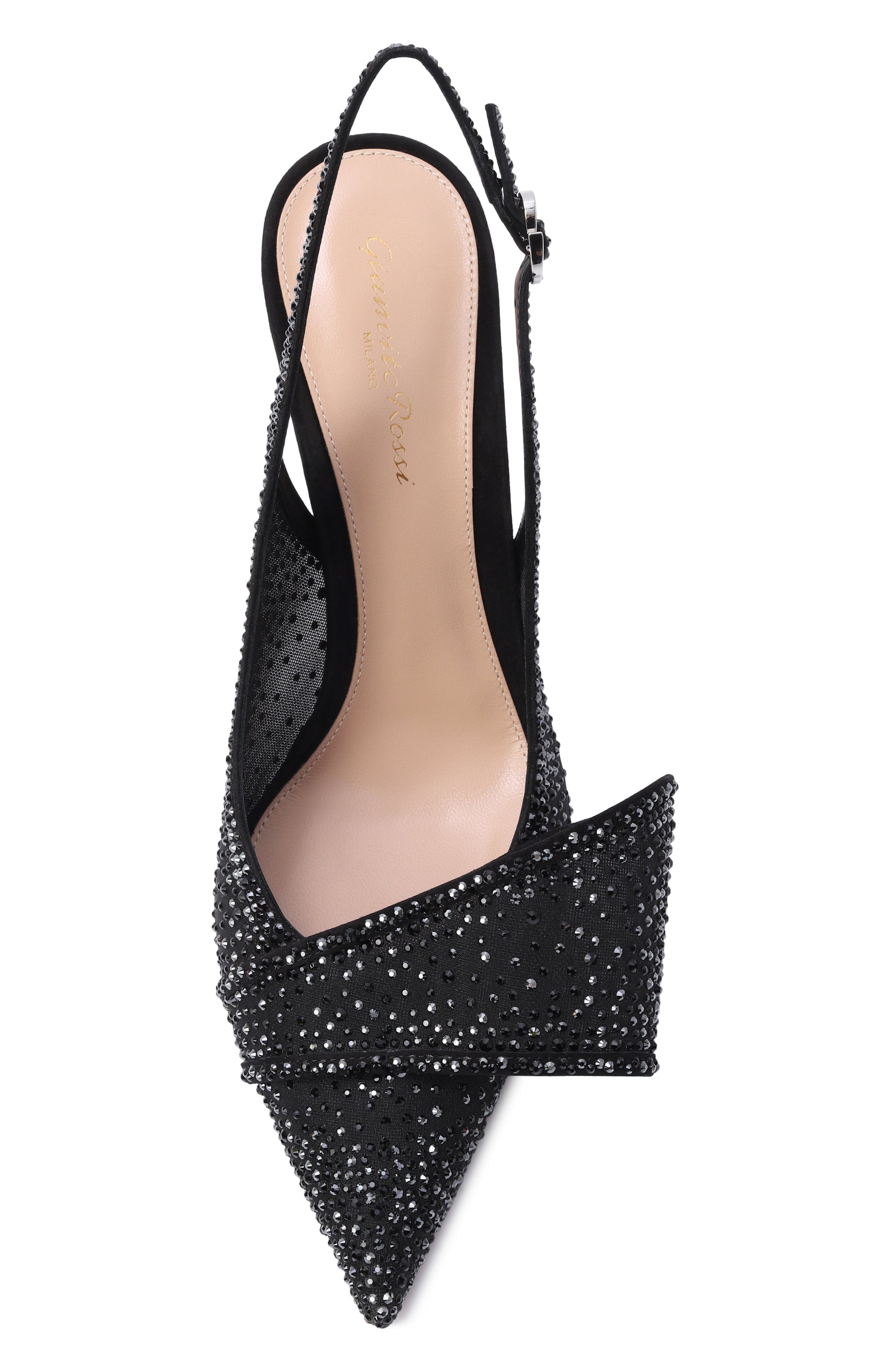 Текстильные туфли crystal 95 GIANVITO ROSSI черного цвета по цене 330000 руб., арт. G95541.95RIC.0XCNENE, фото 6 Текстильные туфли crystal 95 GIANVITO ROSSI, арт. G95541.95RIC.0XCNENE, фото 6