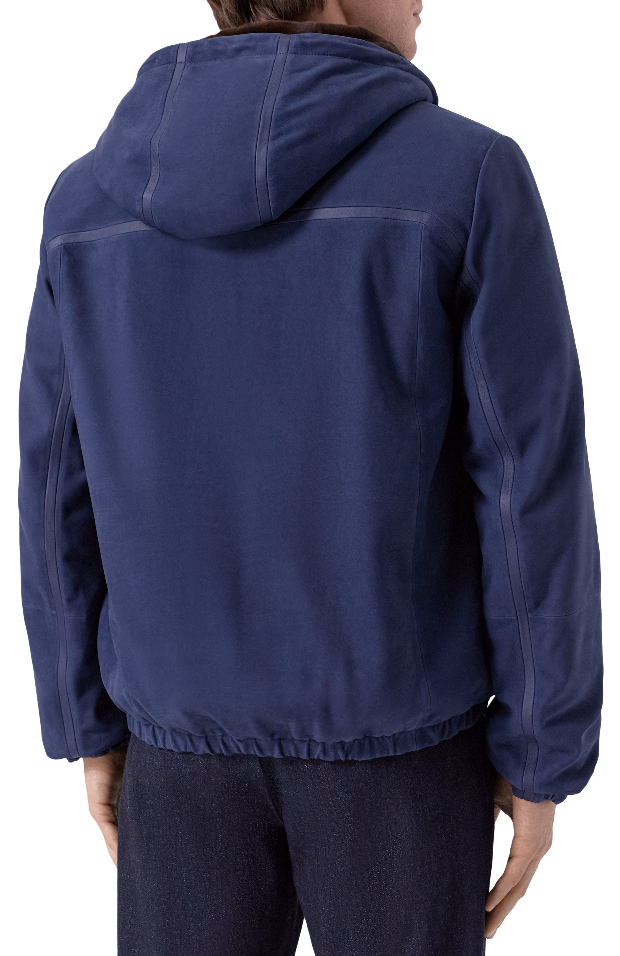 Кожаный бомбер с подкладкой из кролика STEFANO RICCI, арт. M7J5300500/MK0TG, фото 4