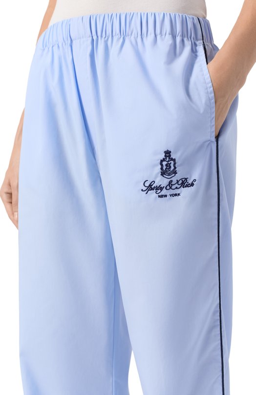 Хлопковые брюки Sporty and Rich PA046602231BL90 Голубой  PA046602231BL90 Фото 5