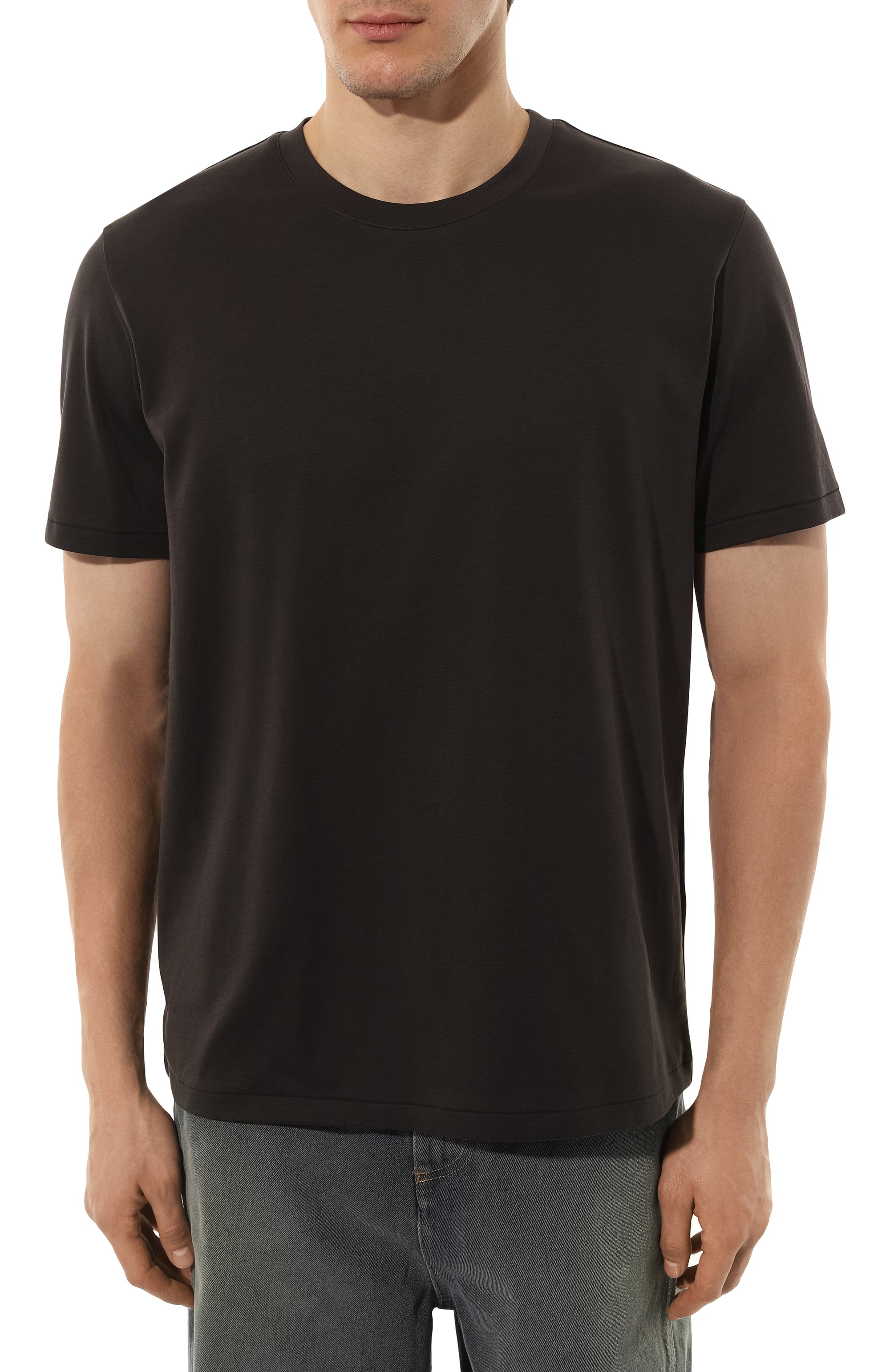 Хлопковая футболка ATTACHMENT темно-серого цвета по цене 22100 руб., арт. AJ42-055, фото 3 Хлопковая футболка ATTACHMENT, арт. AJ42-055, фото 3