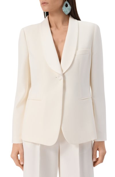 Шелковый жакет GIORGIO ARMANI белого цвета по цене 673000 руб., арт. 8CHAT002/T00EV_1, фото 3 Шелковый жакет GIORGIO ARMANI, арт. 8CHAT002/T00EV_1, фото 3