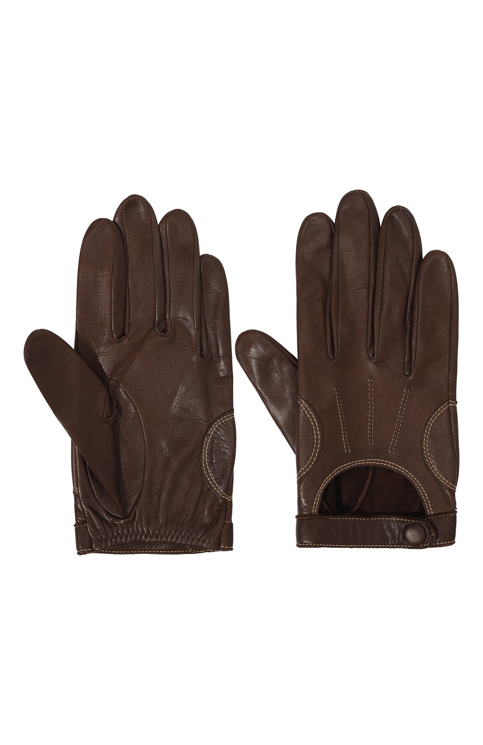 Кожаные перчатки AGNELLE коричневого цвета по цене 15700 руб., арт. LIAM, фото 2 Кожаные перчатки AGNELLE, арт. LIAM, фото 2