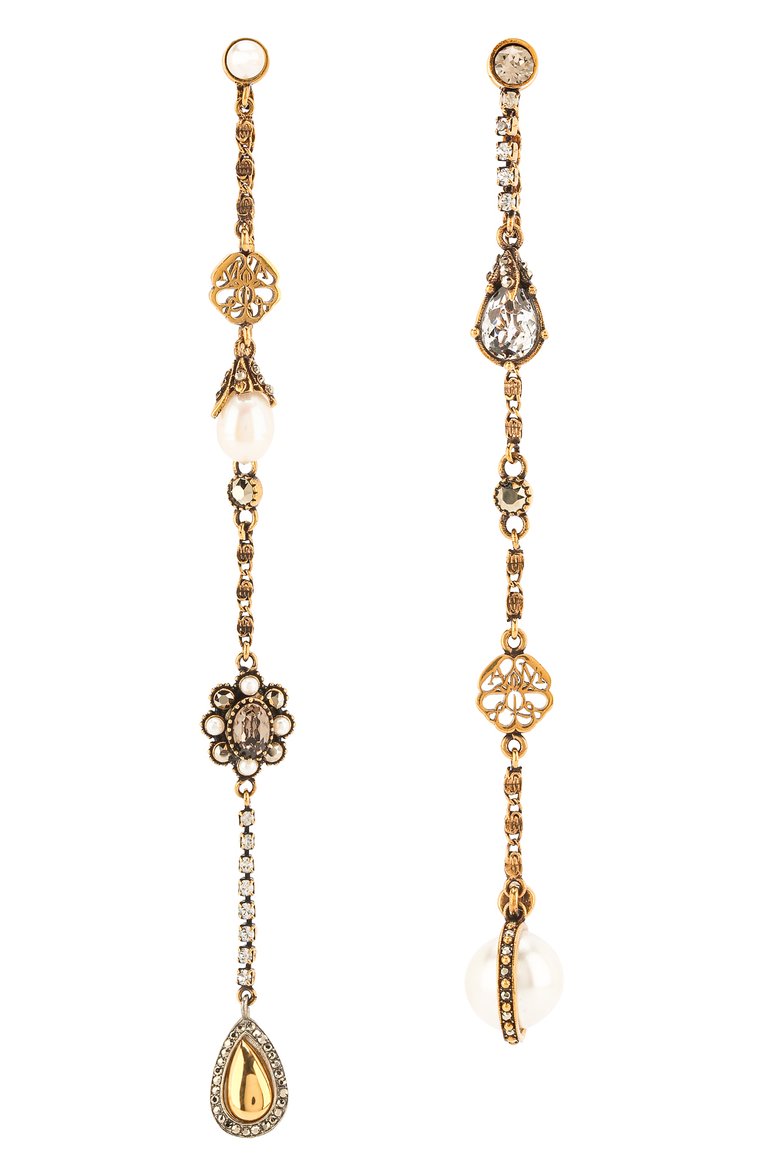 Женские серьги ALEXANDER MCQUEEN черно-белого цвета, арт. 607115/J160T | Фото 1 (Материал: Металл; Региональные ограничения белый список (Axapta Mercury): Не проставлено; Нос: Не проставлено)