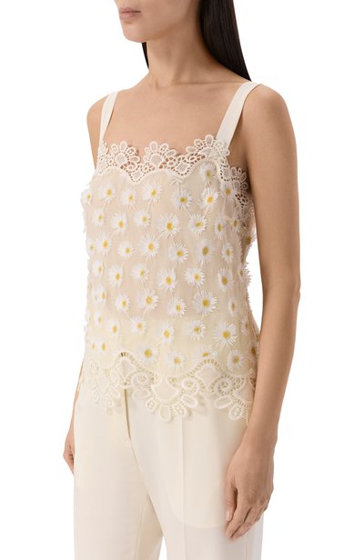 Топ ELIE SAAB кремового цвета по цене 141500 руб., арт. T0385NBC26/TUM02, фото 3 Топ ELIE SAAB, арт. T0385NBC26/TUM02, фото 3