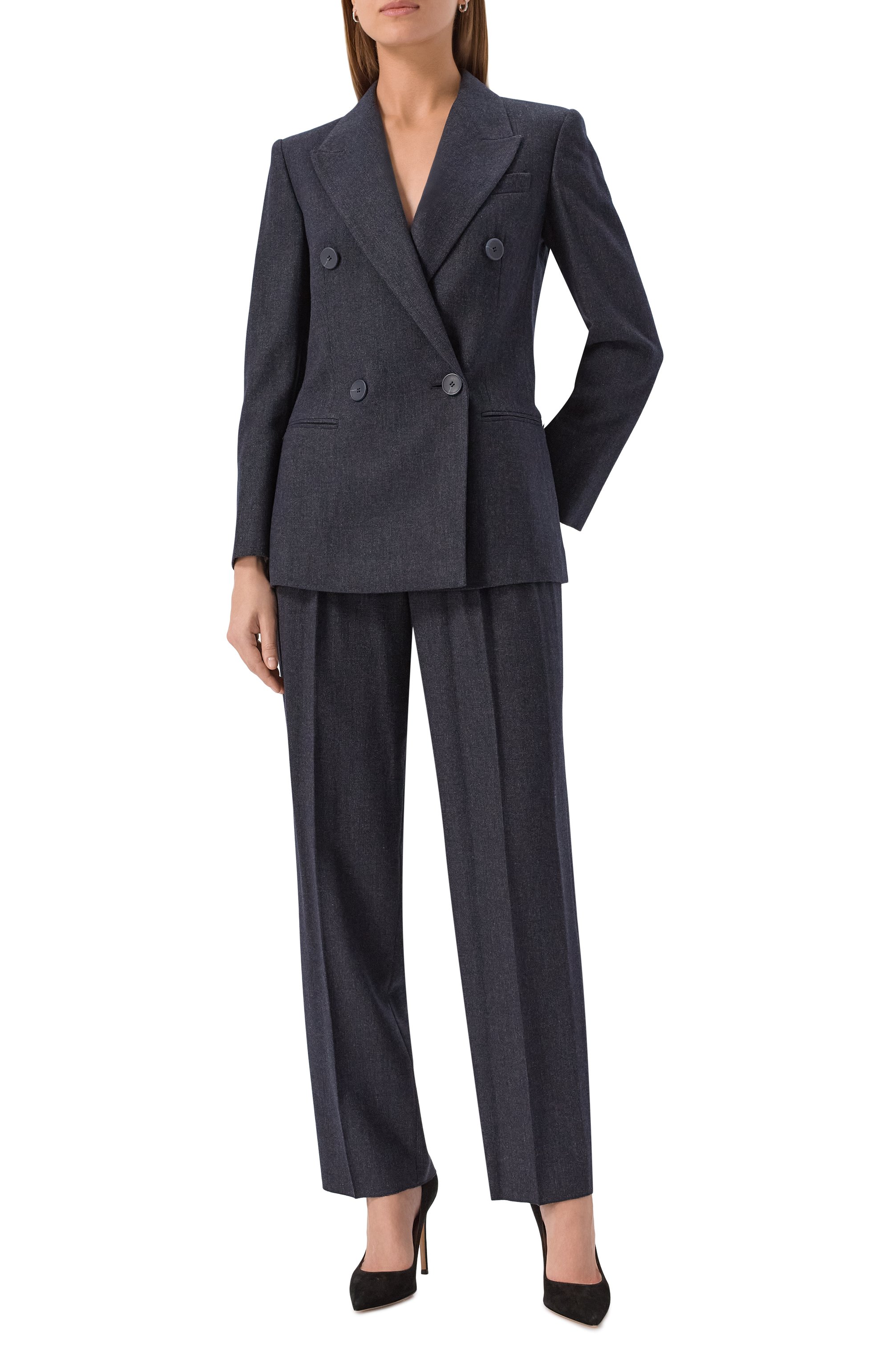 Брюки из вискозы и шерсти EMPORIO ARMANI, арт. EW001516/AF14733, фото 2