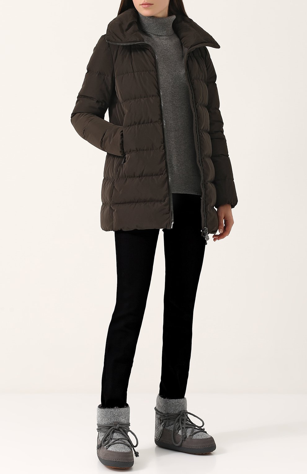 Стеганый пуховик свободного кроя с воротником-стойкой MONCLER, арт. C2-093-46963-00-54543, фото 2