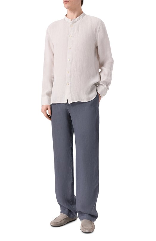 Льняная рубашка 120% Lino 33ALIM1159/0115/S00 Серый  33ALIM1159/0115/S00 Фото 2