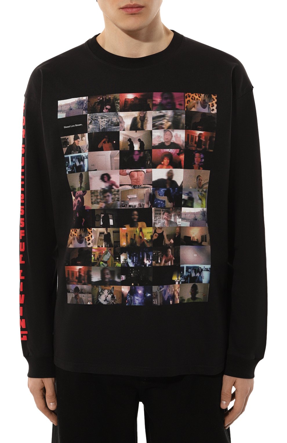 Хлопковый лонгслив DIESEL, арт. A16491/0AKAK, фото 3
