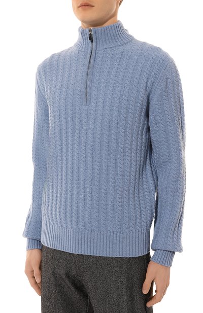 Джемпер из шерсти и кашемира ANDREA CAMPAGNA голубого цвета по цене 84800 руб., арт. AC03B, фото 3 Джемпер из шерсти и кашемира ANDREA CAMPAGNA, арт. AC03B, фото 3
