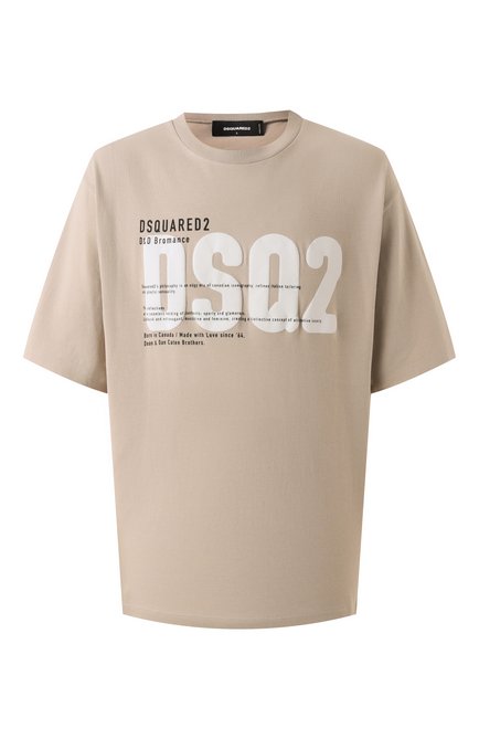 Мужская хлопковая футболка DSQUARED2 бежевого цвета по цене 0 руб., арт. S74GD1412/D20033 | Фото 1