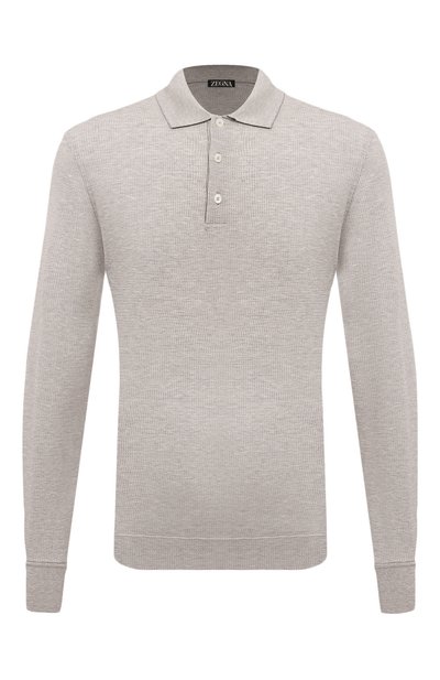 Мужское поло из хлопка и шелка ZEGNA, арт. UC381A6/C748