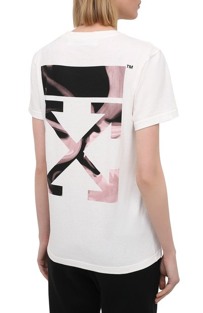 Хлопковая футболка OFF-WHITE белого цвета по цене 32700 руб., арт. 0WAA049R21JER001, фото 4 Хлопковая футболка OFF-WHITE, арт. 0WAA049R21JER001, фото 4