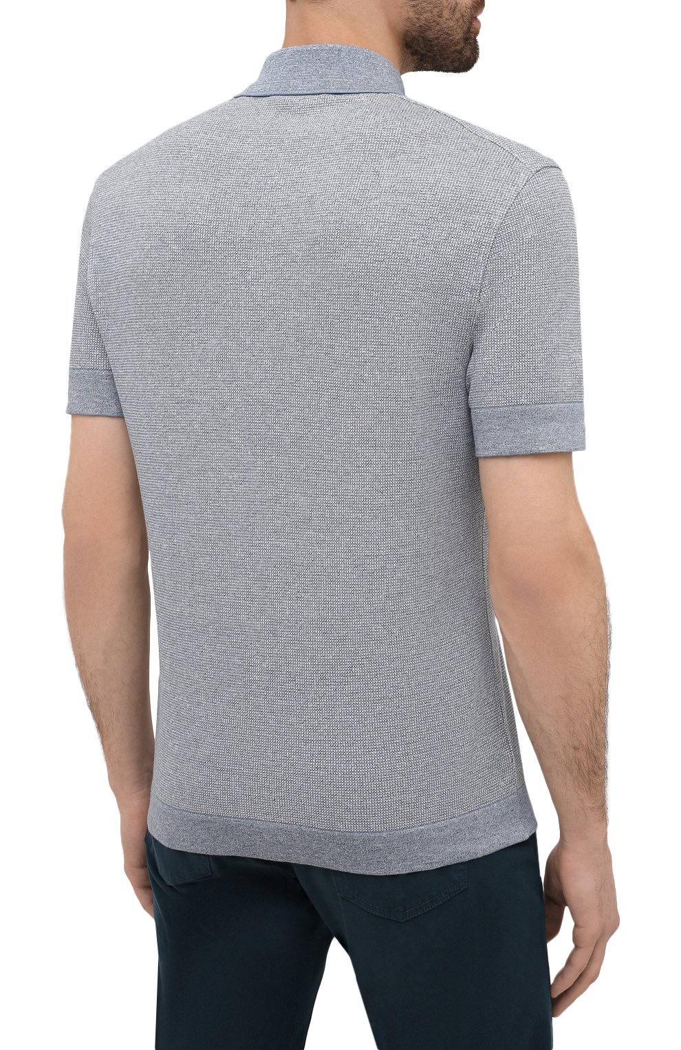 Поло из хлопка и льна ZEGNA, арт. UW314/753, фото 4