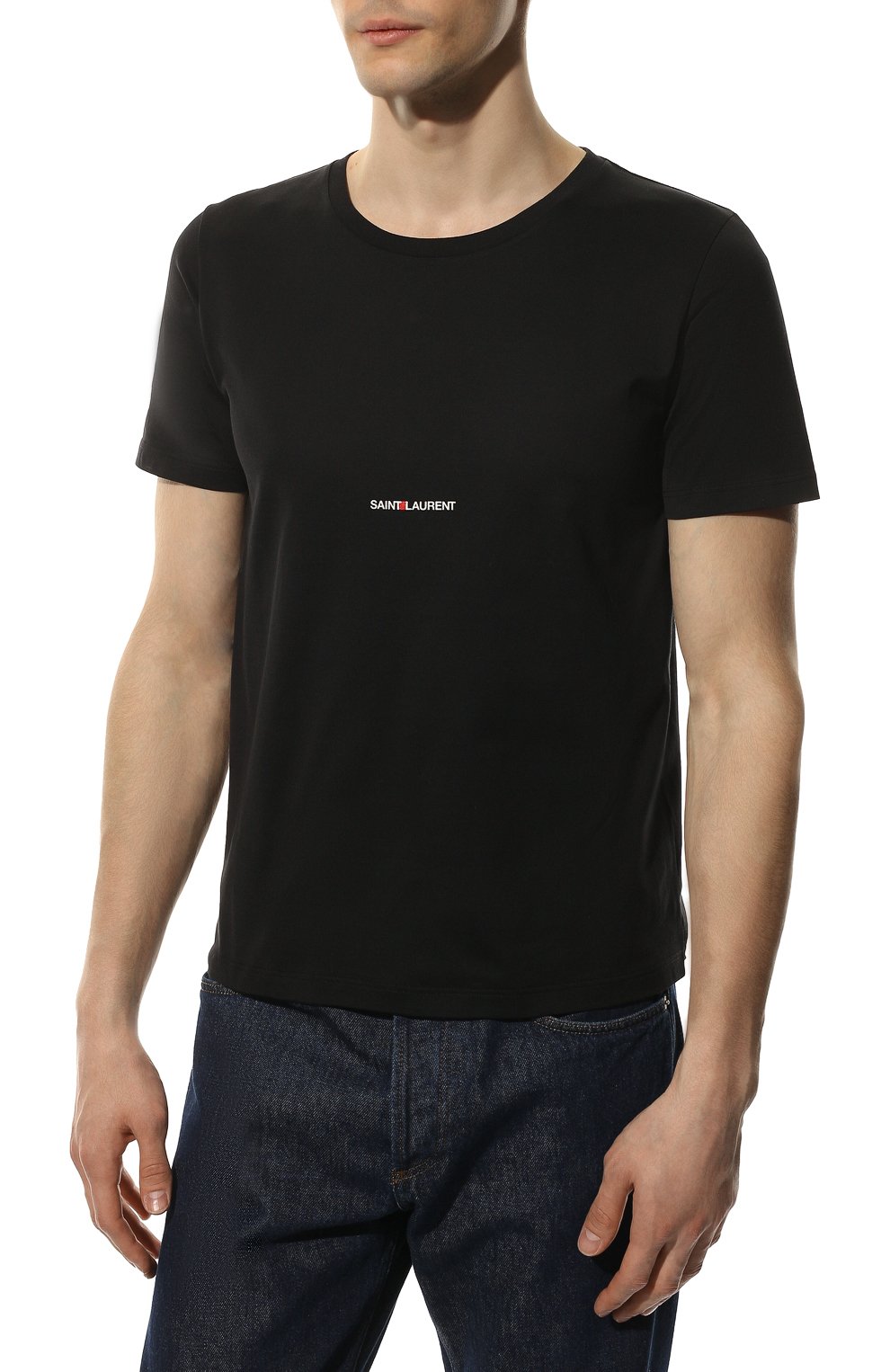 Хлопковая футболка SAINT LAURENT, арт. 464572/YB2DQ, фото 3