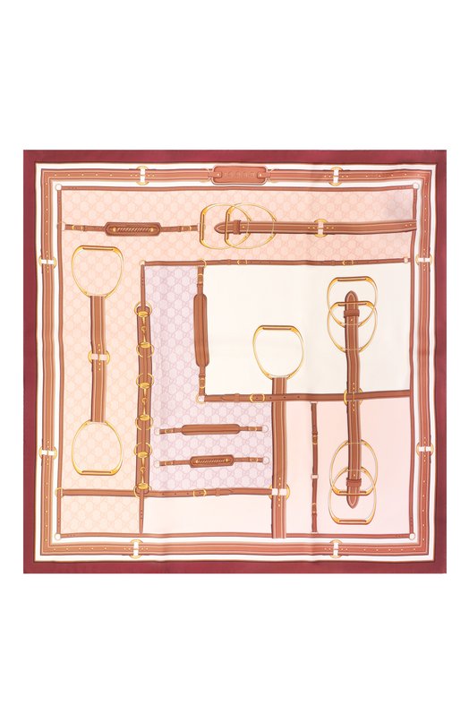 Шелковый платок Gucci 813625/3G001 Бежевый  813625/3G001 Фото 4