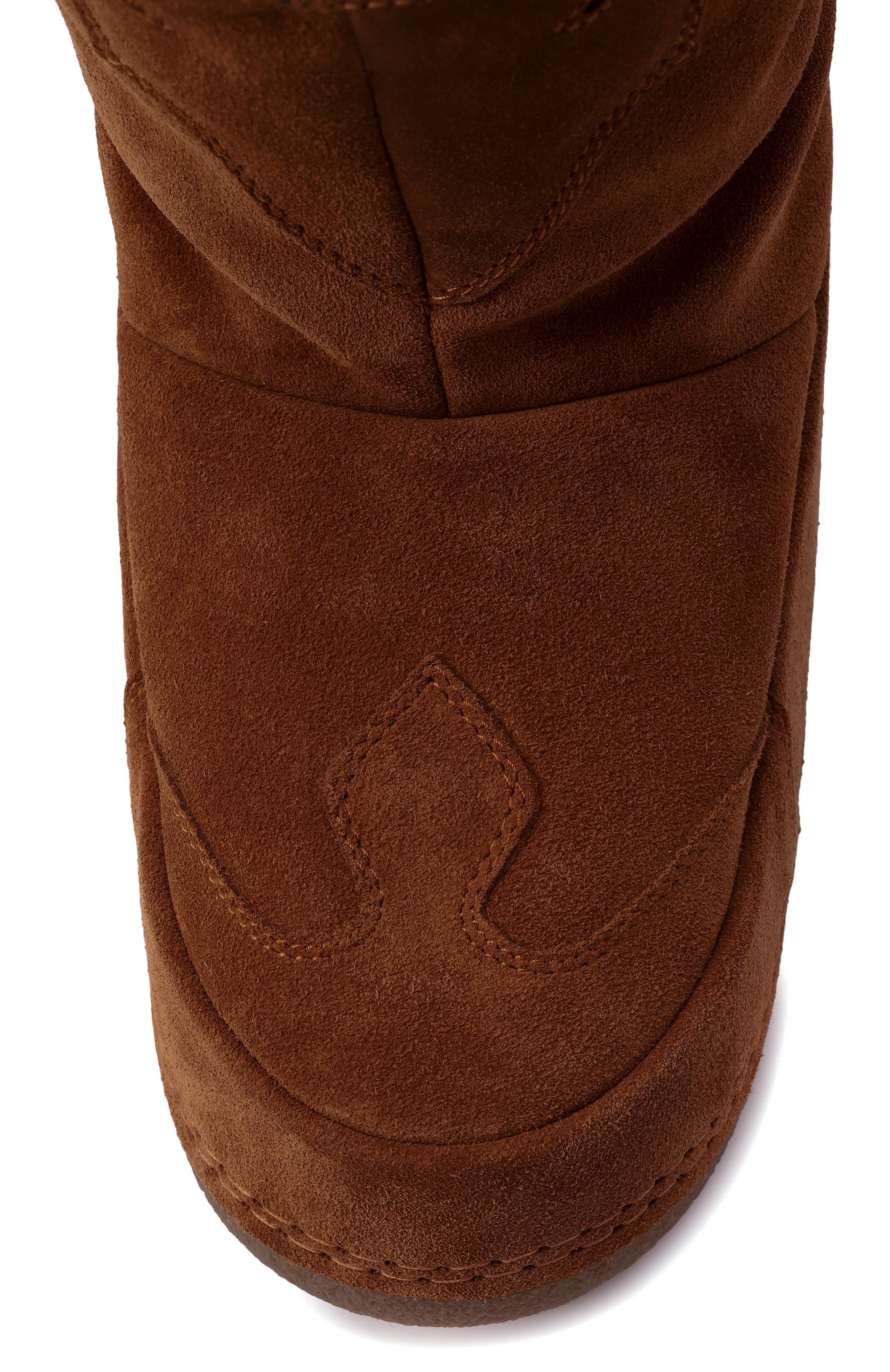 Замшевые полусапоги cowboy embroidery INUIKII коричневого цвета по цене 39950 руб., арт. 75101-067, фото 6 Замшевые полусапоги cowboy embroidery INUIKII, арт. 75101-067, фото 6