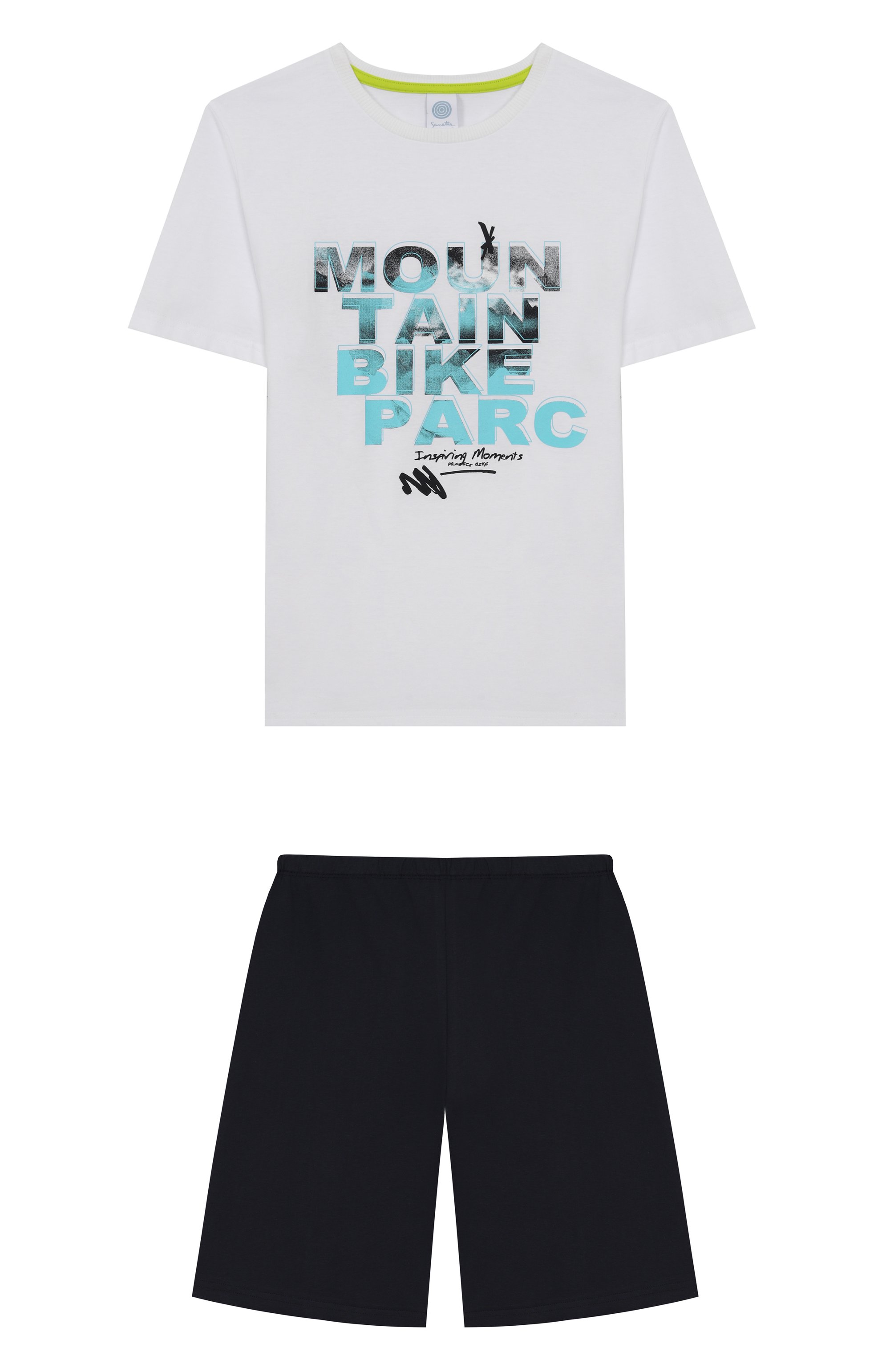 Хлопковая пижама SANETTA черно-белого цвета по цене 5830 руб., арт. 245828, фото 1 Хлопковая пижама SANETTA, арт. 245828, фото 1