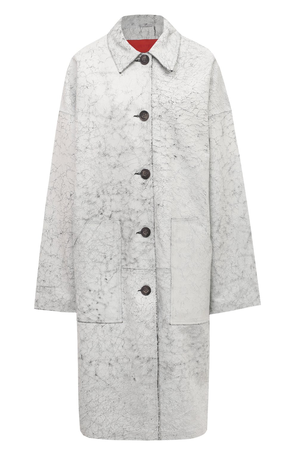 Кожаное пальто RED SEPTEMBER белого цвета по цене 155000 руб., арт. 324.01.57.03, фото 1 Кожаное пальто RED SEPTEMBER, арт. 324.01.57.03, фото 1