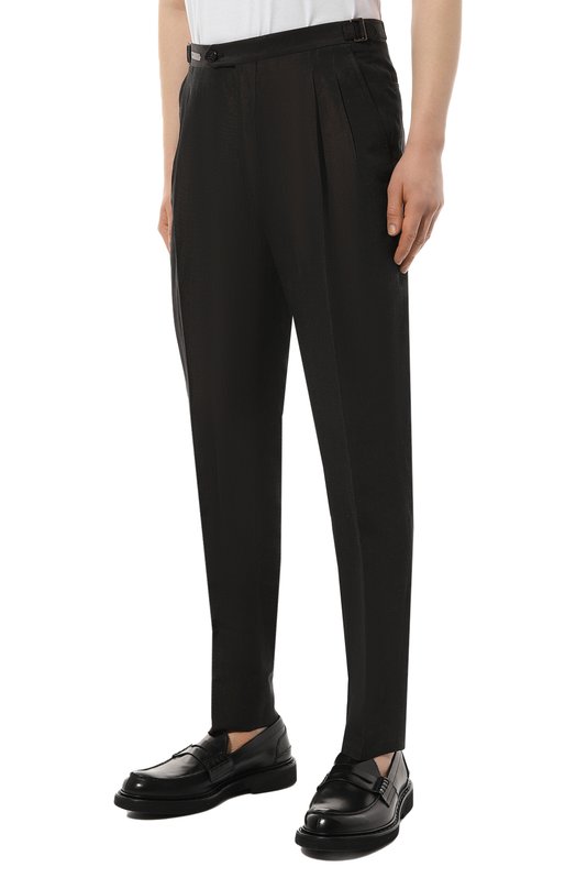 Брюки изо льна и шелка Corneliani 934L21-9314102 Коричневый  934L21-9314102 Фото 3