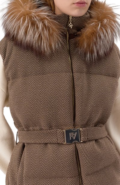 Пуховый жилет с отделкой из меха лисы FREEAGE, арт. WW25.VS013M.2939.130, фото 5