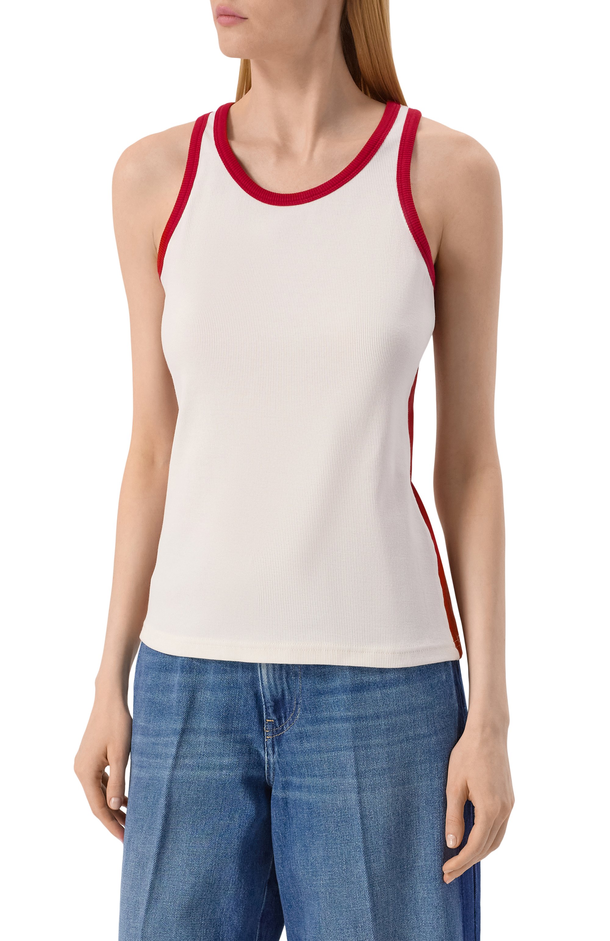 Хлопковая майка AG ADRIANO GOLDSCHMIED белого цвета по цене 9950 руб., арт. W0134-102, фото 3 Хлопковая майка AG ADRIANO GOLDSCHMIED, арт. W0134-102, фото 3