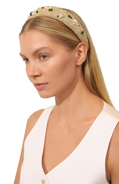 Ободок для волос PANFIL бежевого цвета по цене 15000 руб., арт. 11-BND-DR, фото 2 Ободок для волос PANFIL, арт. 11-BND-DR, фото 2