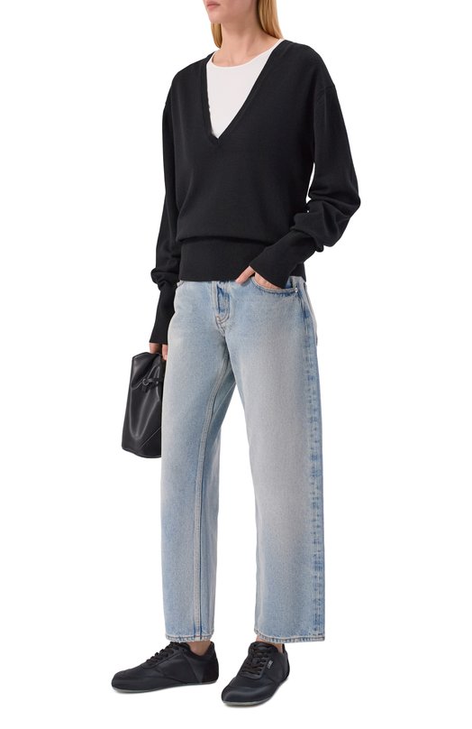 Текстильные кеды Factory MM6 S59WS0248/P7563 Чёрный  S59WS0248/P7563 Фото 3