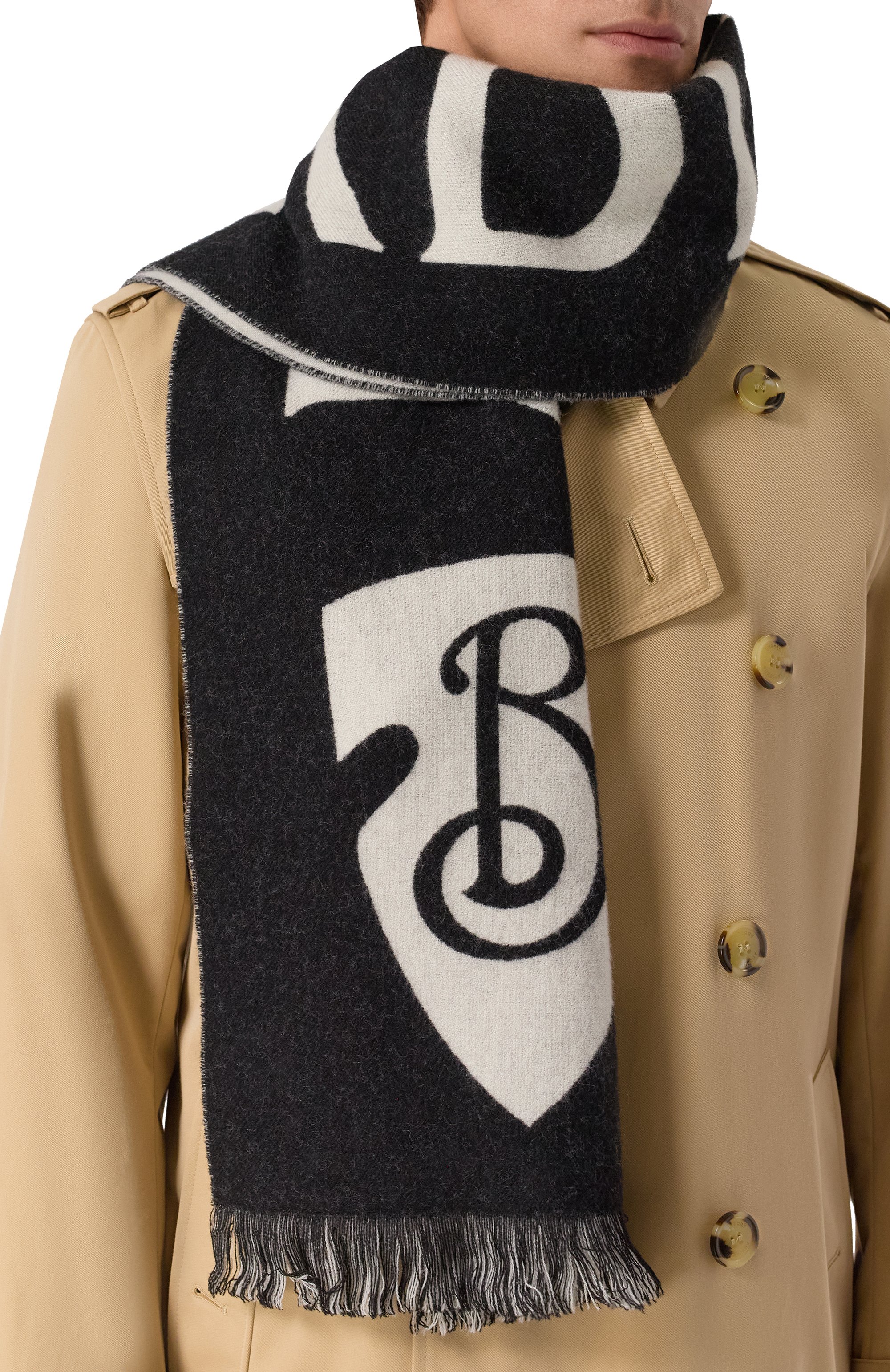 Шерстяной шарф BURBERRY, арт. 8109563, фото 2