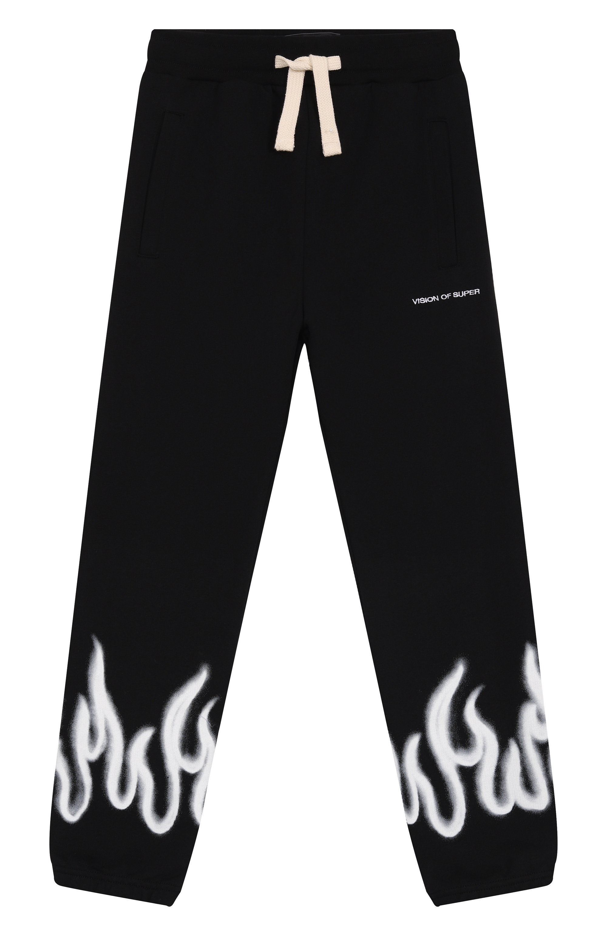 Хлопковые джоггеры VISION OF SUPER черного цвета по цене 9950 руб., арт. VSK00551, фото 1 Хлопковые джоггеры VISION OF SUPER, арт. VSK00551, фото 1