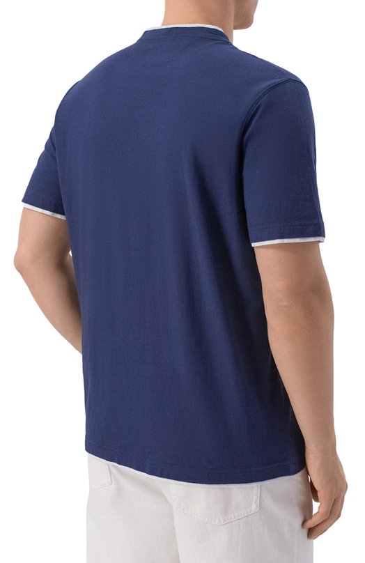 Хлопковая футболка Fedeli TU000200/JERSEY MELANGE Синий  TU000200/JERSEY MELANGE Фото 4