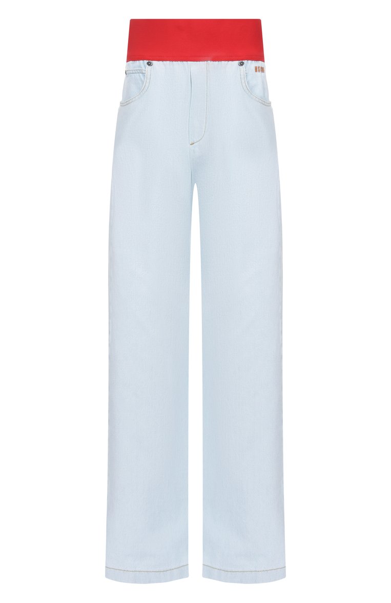 Женские джинсы MSGM светло-голубого цвета, арт. 3842MDP236L 257238/257238 | Фото 1 (Автоматизация ТО: Проставлено; Автоматизация состава: Проставлено; Материал внешний: Хлопок, Деним; Длина (брюки, джинсы): Удлиненные; Стили: Кэжуэл; Силуэт Ж (брюки и джинсы): Широкие; Кросс-КТ: Деним, костюм)
