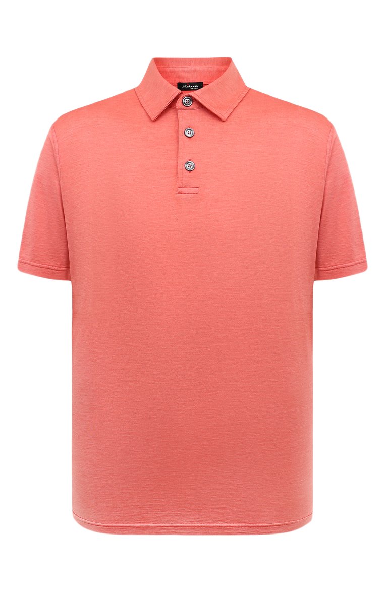 Мужское поло из шелка и хлопка KITON розового цвета, арт. UMK0356 | Фото 1 (Рукава: Короткие; Материал внешний: Шелк, Хлопок; Длина (для топов): Стандартные; Стили: Кэжуэл; Застежка: Пуговицы; Принт: Без принта; Мужское Кросс-КТ: Футболка-одежда)