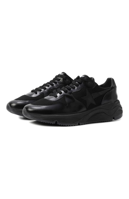 Мужские комбинированные кроссовки running sole GOLDEN GOOSE DELUXE BRAND черного цвета, арт. GMF00126.F006878 | Фото 1 (Материал внешний: Текстиль, Натуральная кожа; Материал внутренний: Текстиль; Драгоценные камни: Проставлено; Подошва: Массивная; Материал сплава: Проставлено)