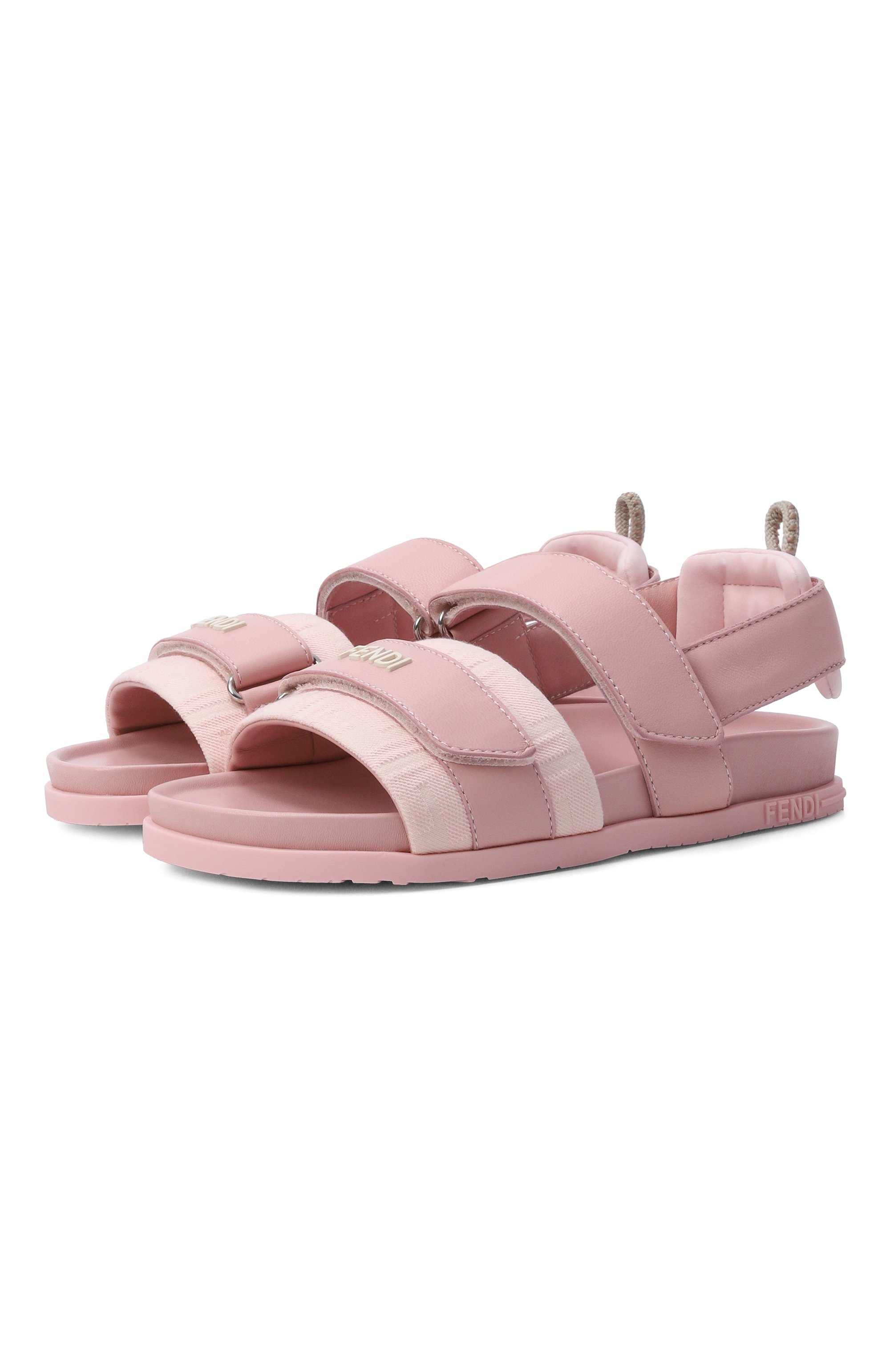 Кожаные сандалии FENDI светло-розового цвета по цене 49950 руб., арт. JMR554/AWK4_001, фото 1 Кожаные сандалии FENDI, арт. JMR554/AWK4_001, фото 1