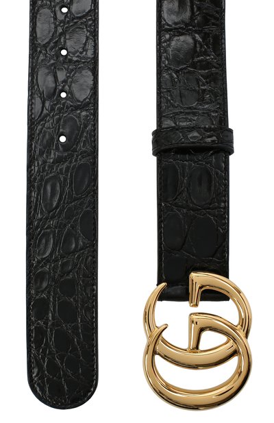 Ремень из кожи каймана GUCCI черного цвета по цене 87600 руб., арт. 400593/E7I00/CCR0, фото 2 Ремень из кожи каймана GUCCI, арт. 400593/E7I00/CCR0, фото 2