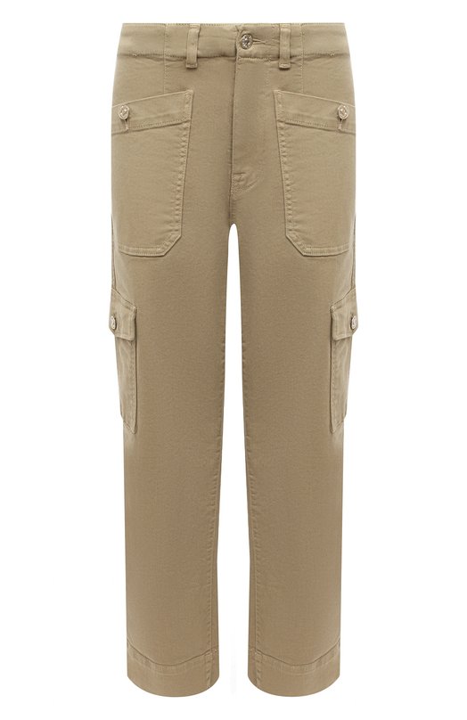 

Брюки из хлопка и вискозы 7 For All Mankind, Бежевый