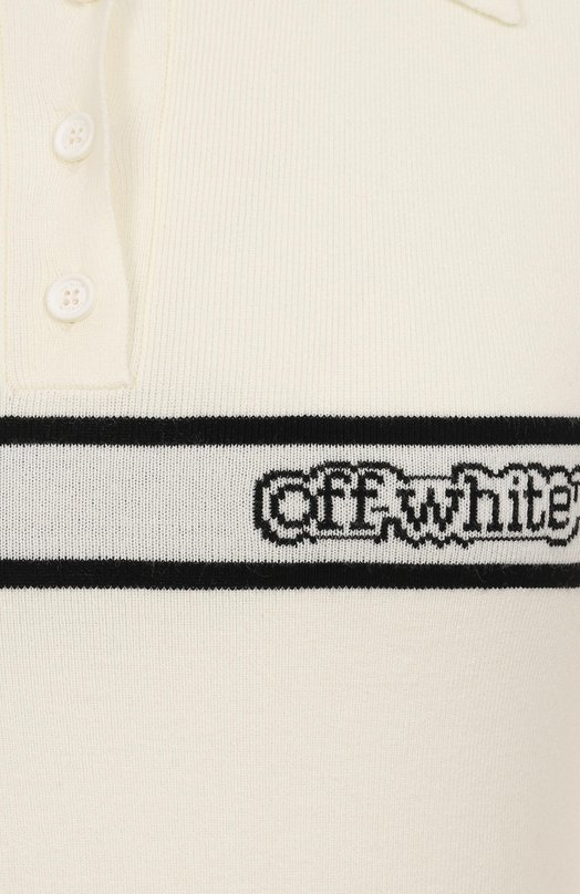 Платье из вискозы Off-White 0WHI12AS25KNI0010A10 Кремовый  0WHI12AS25KNI0010A10 Фото 6