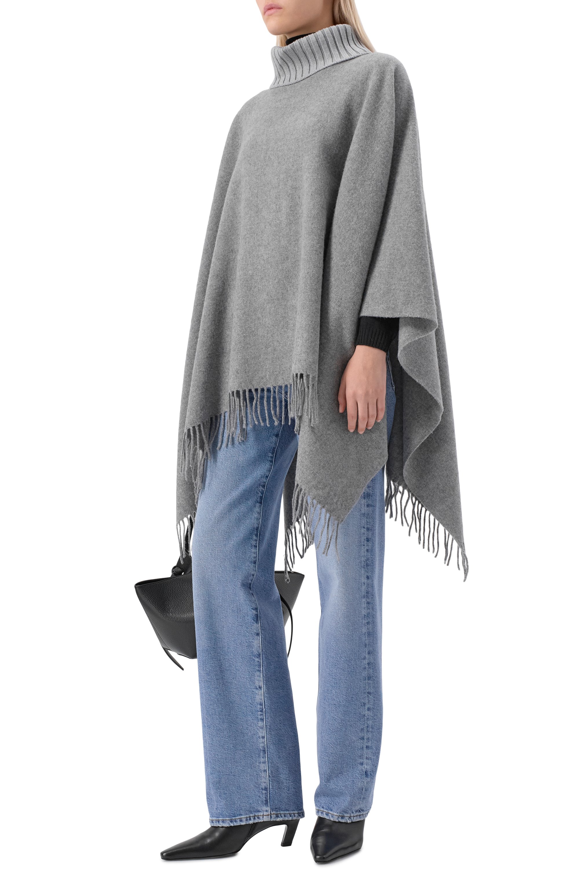 Пончо из шерсти и кашемира GRAN SASSO серого цвета по цене 39400 руб., арт. 95293/93093, фото 2 Пончо из шерсти и кашемира GRAN SASSO, арт. 95293/93093, фото 2
