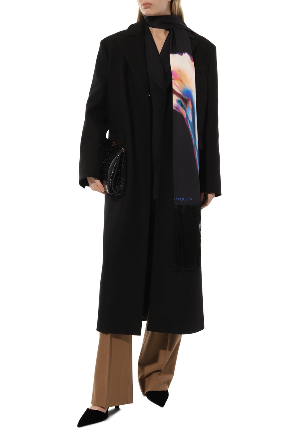 Шелковый шарф ALEXANDER MCQUEEN, арт. 757618/3011Q, фото 3