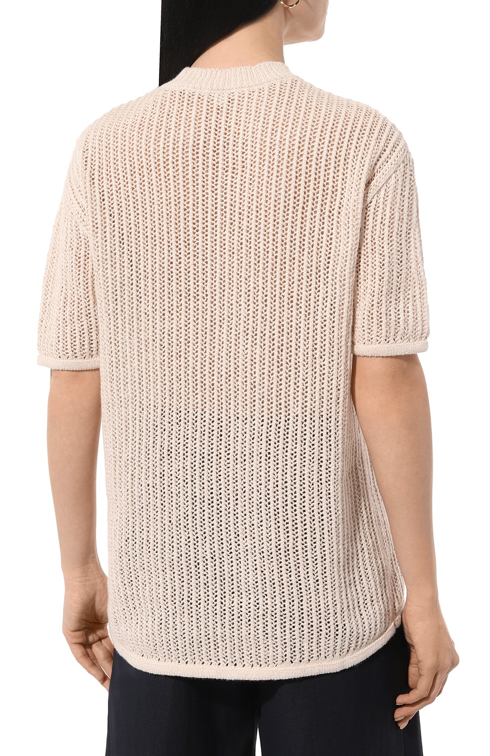 Хлопковый пуловер ADDICTED бежевого цвета по цене 21670 руб., арт. AC2224, фото 4 Хлопковый пуловер ADDICTED, арт. AC2224, фото 4