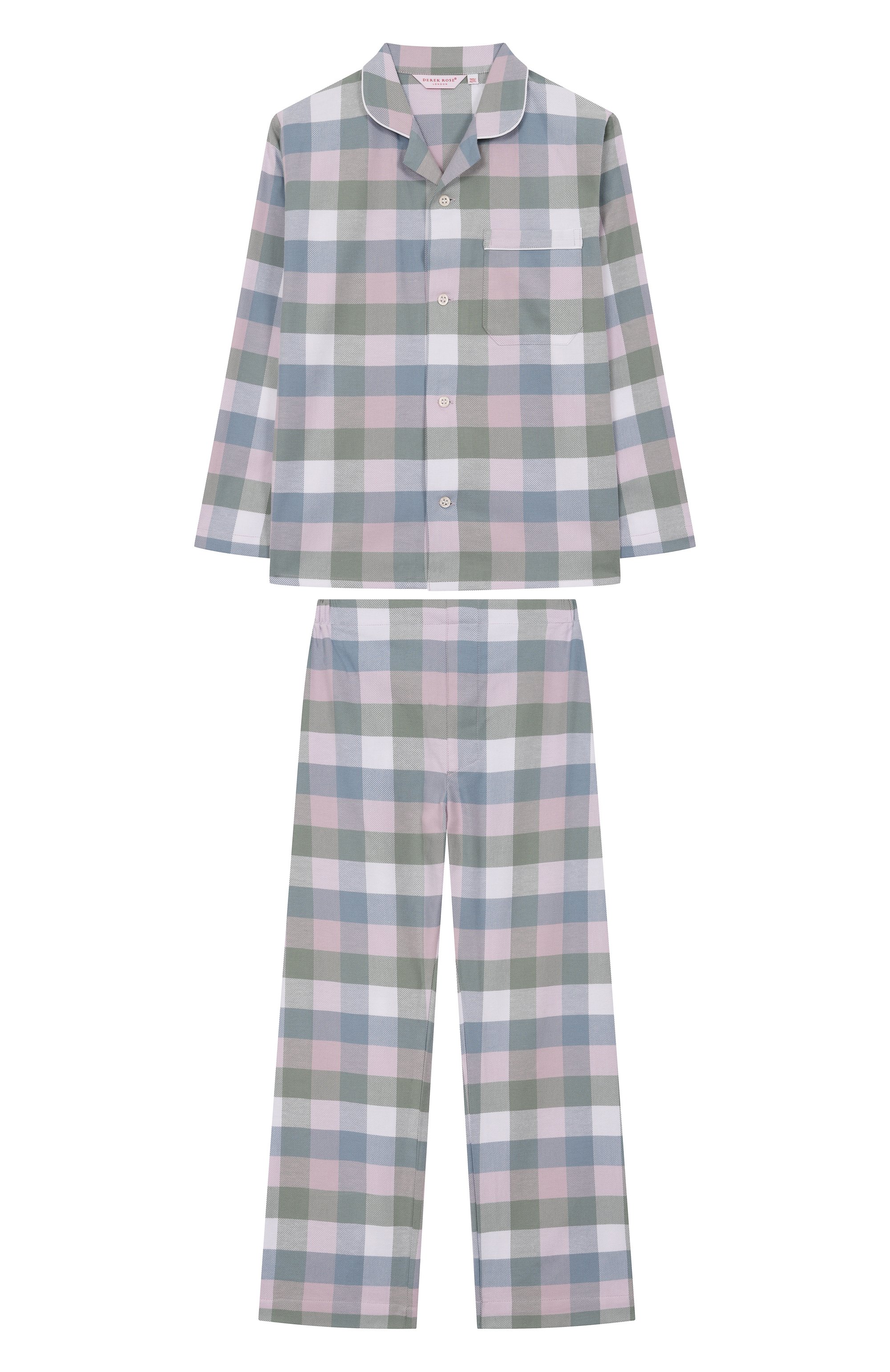 Хлопковая пижама DEREK ROSE разноцветного цвета по цене 22400 руб., арт. 7025-KELB045, фото 1 Хлопковая пижама DEREK ROSE, арт. 7025-KELB045, фото 1