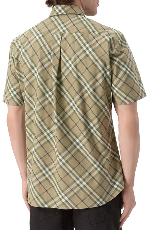Хлопковая рубашка Burberry 8107674 Хаки  8107674 Фото 4