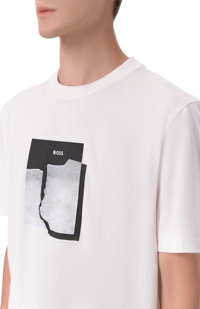 Хлопковая футболка BOSS ORANGE, арт. 50554640, фото 5