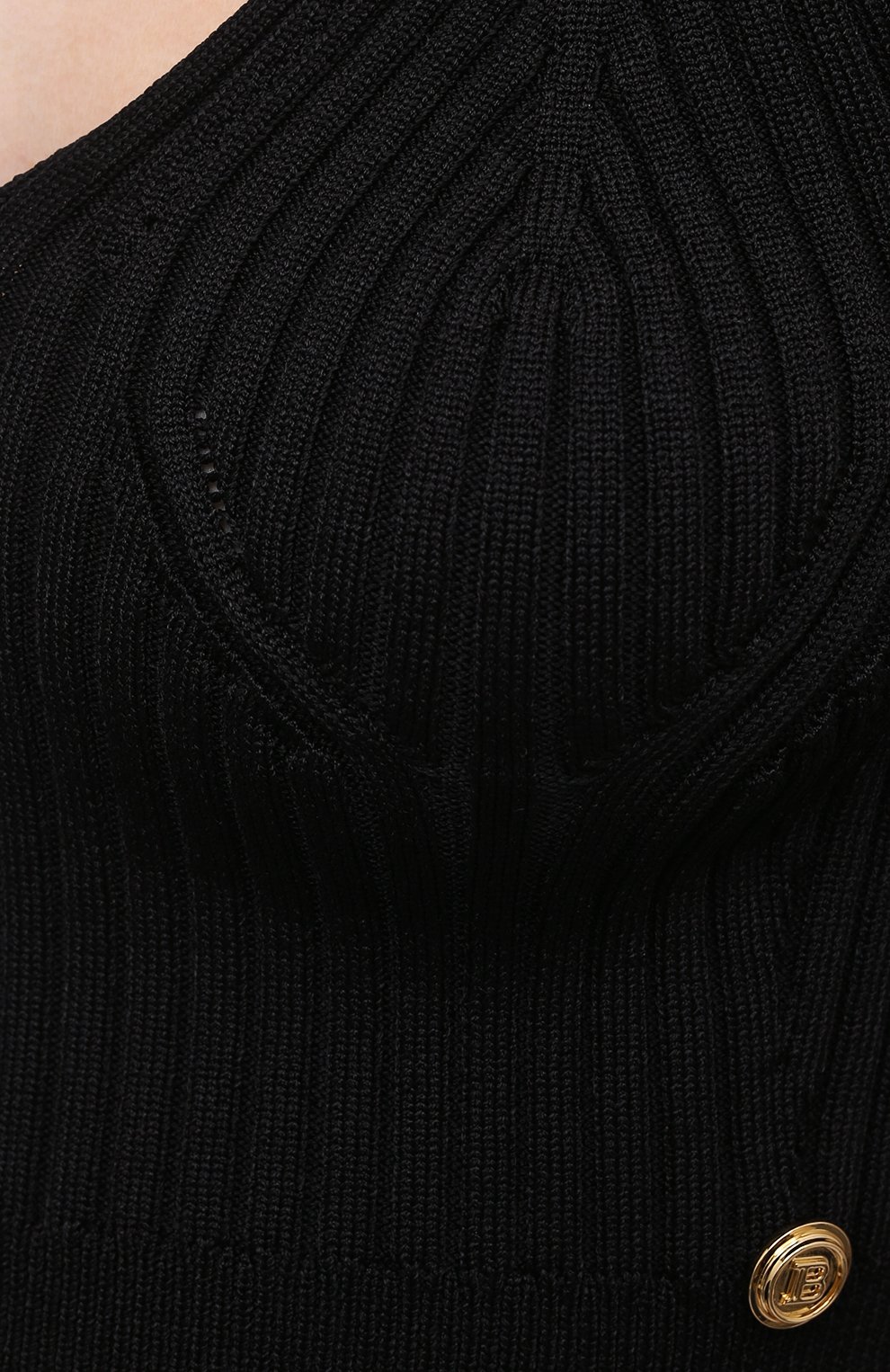 Топ из вискозы BALMAIN черного цвета по цене 58550 руб., арт. VF0AA060/K252, фото 5 Топ из вискозы BALMAIN, арт. VF0AA060/K252, фото 5