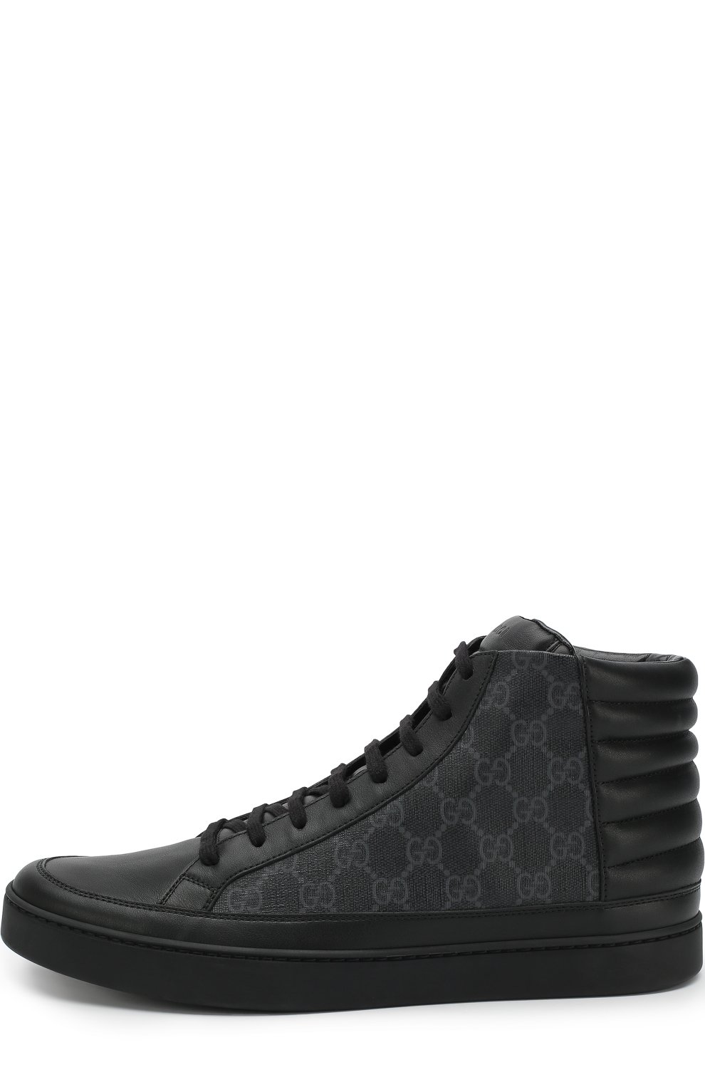 Высокие кожаные кеды gg supreme на шнуровке GUCCI, арт. 433717/A9LN0, фото 3